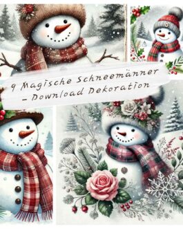 9 Magische Schneemänner – Download Dekoration