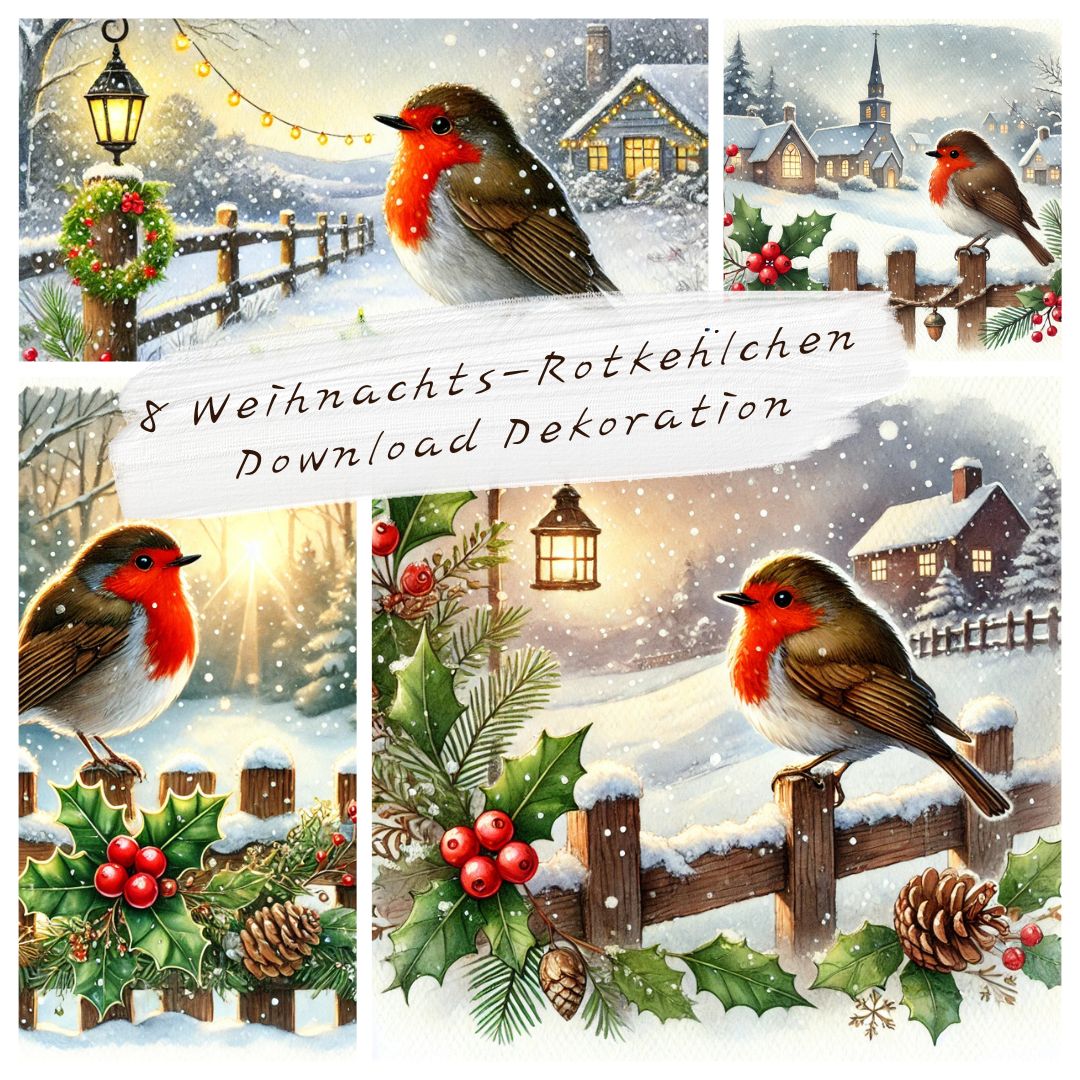 8 Weihnachts-Rotkehlchen