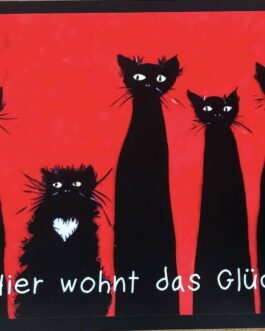 Einzigartige Fußmatte Schwarze Katzenfamilie