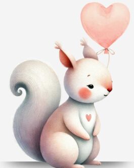 Eichhörnchen mit Herzballon 2023 GE – Limitierte Kunst zum Märchenpreis