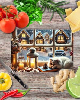 Weihnachtszauber 1 Schneidebrett aus Glas