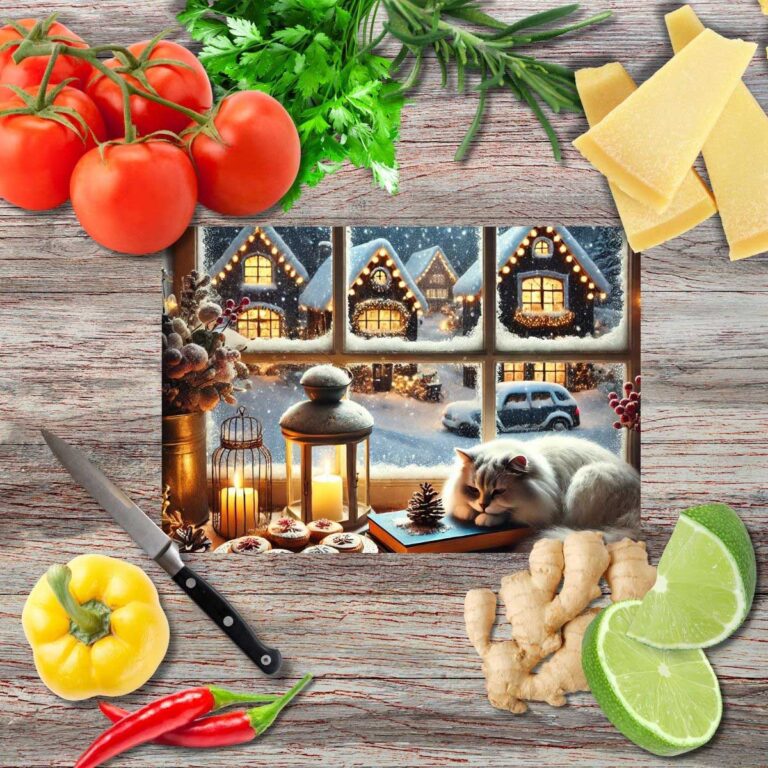 Weihnachtszauber 1 Schneidebrett aus Glas