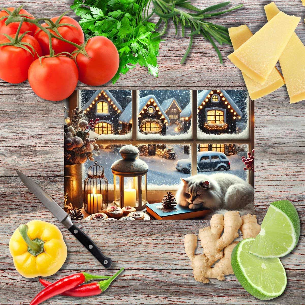 Weihnachtszauber 1 Schneidebrett aus Glas