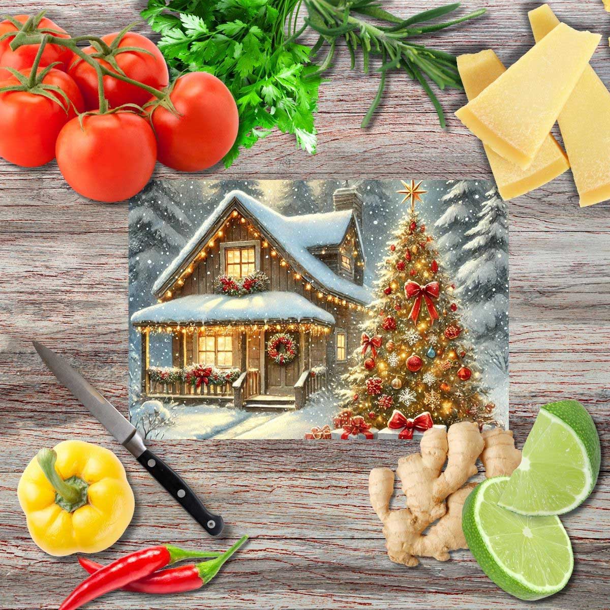 Weihnachtszauber 2 Schneidebrett aus Glas