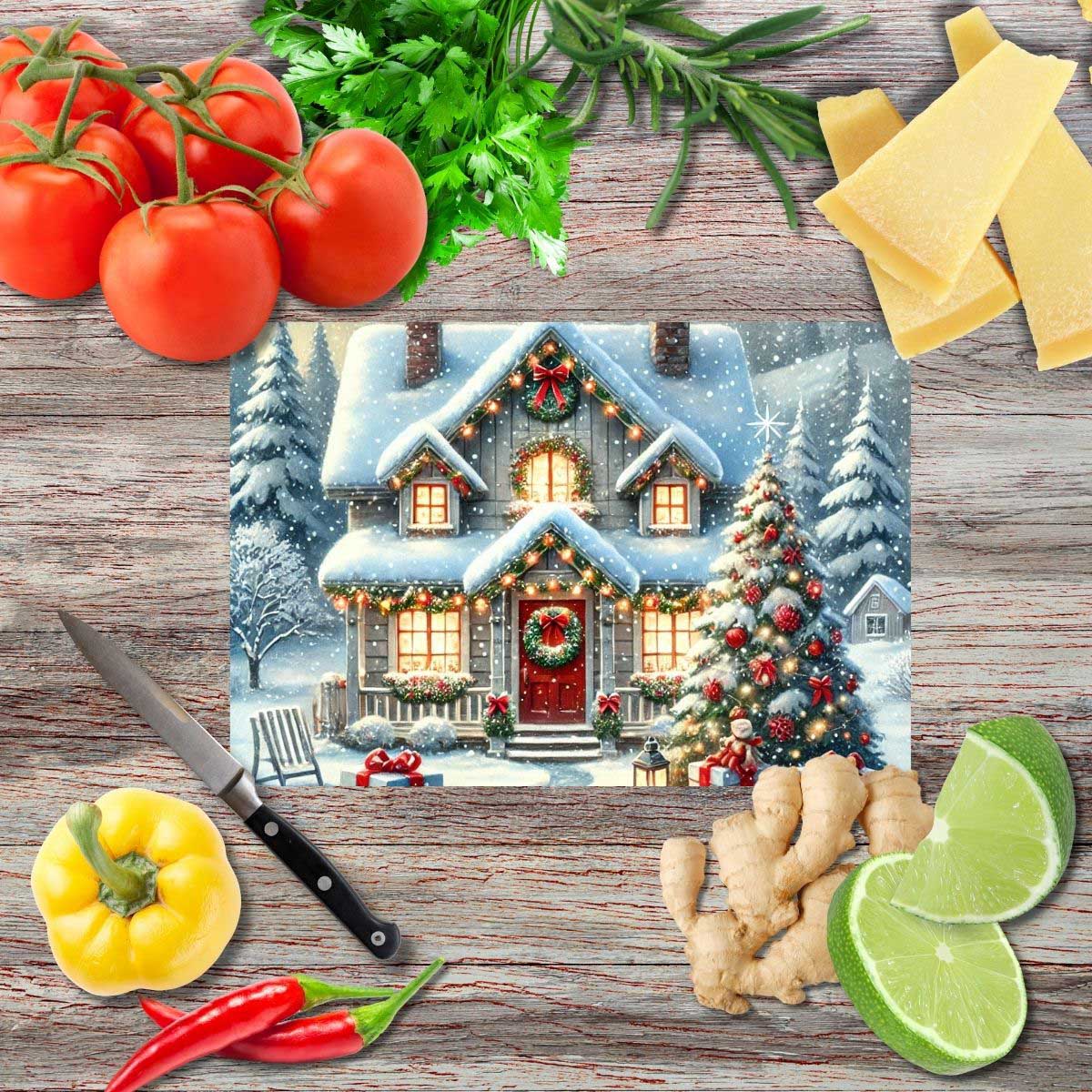 Weihnachtszauber 4 Schneidebrett aus Glas