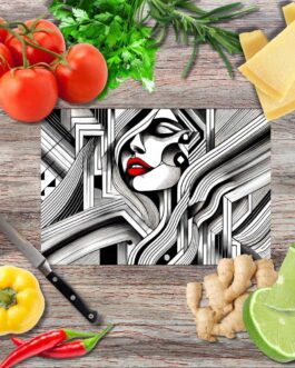 Zerbrechliche Weibliche Unendlichkeit IV Schneidebrett aus Glas