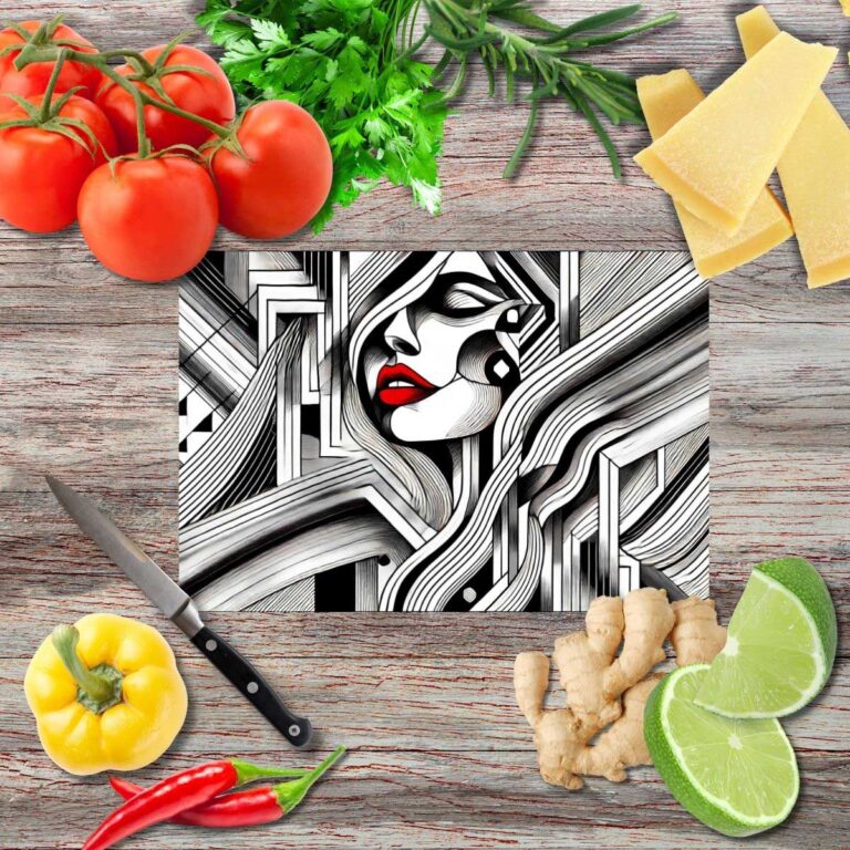 Zerbrechliche Weibliche Unendlichkeit IV Schneidebrett aus Glas