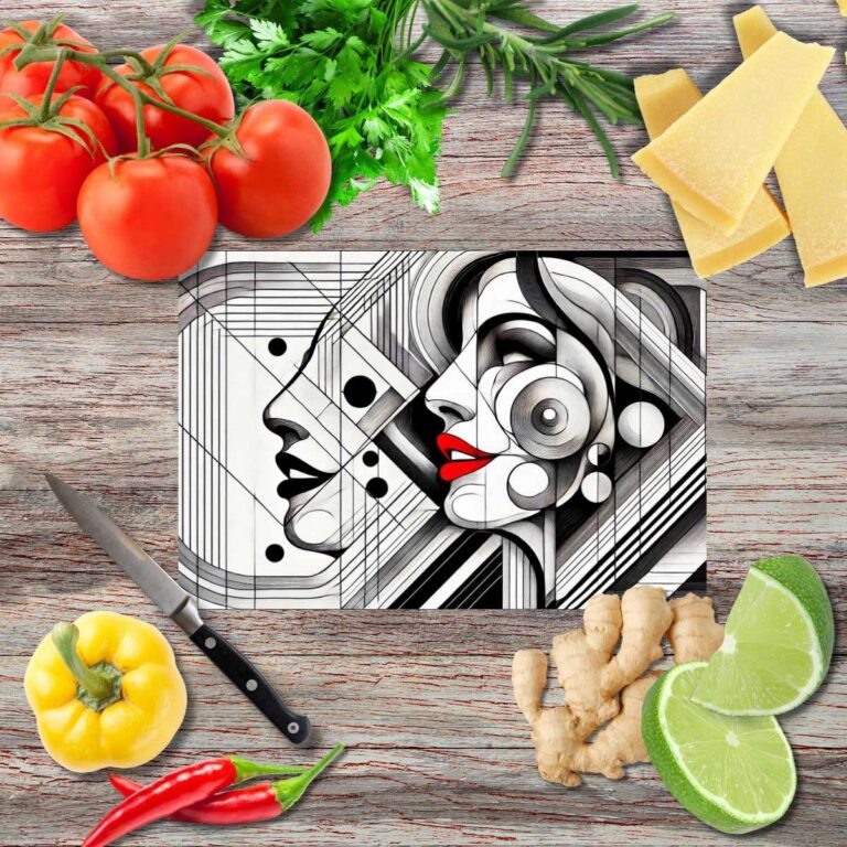 Zerbrechliche Weibliche Unendlichkeit III Schneidebrett aus Glas