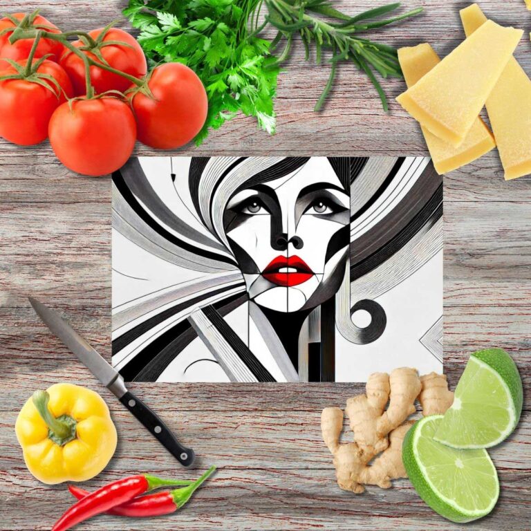 Zerbrechliche Weibliche Unendlichkeit II Schneidebrett aus Glas