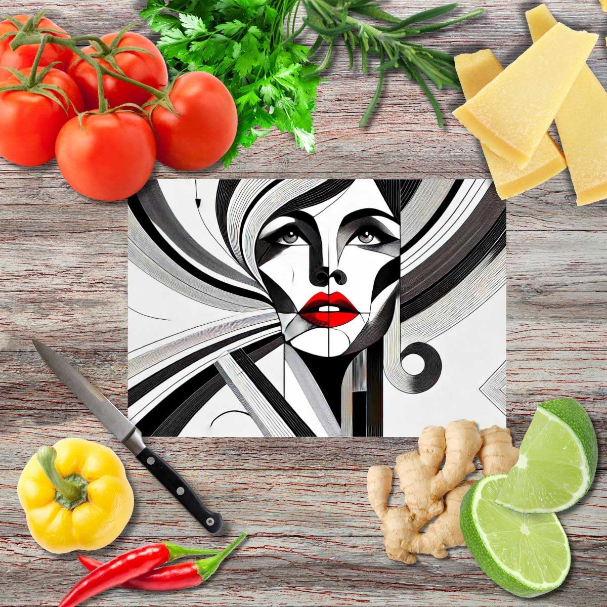 Zerbrechliche Weibliche Unendlichkeit II Schneidebrett aus Glas