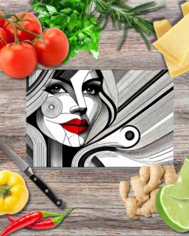 Zerbrechliche Weibliche Unendlichkeit I Schneidebrett aus Glas