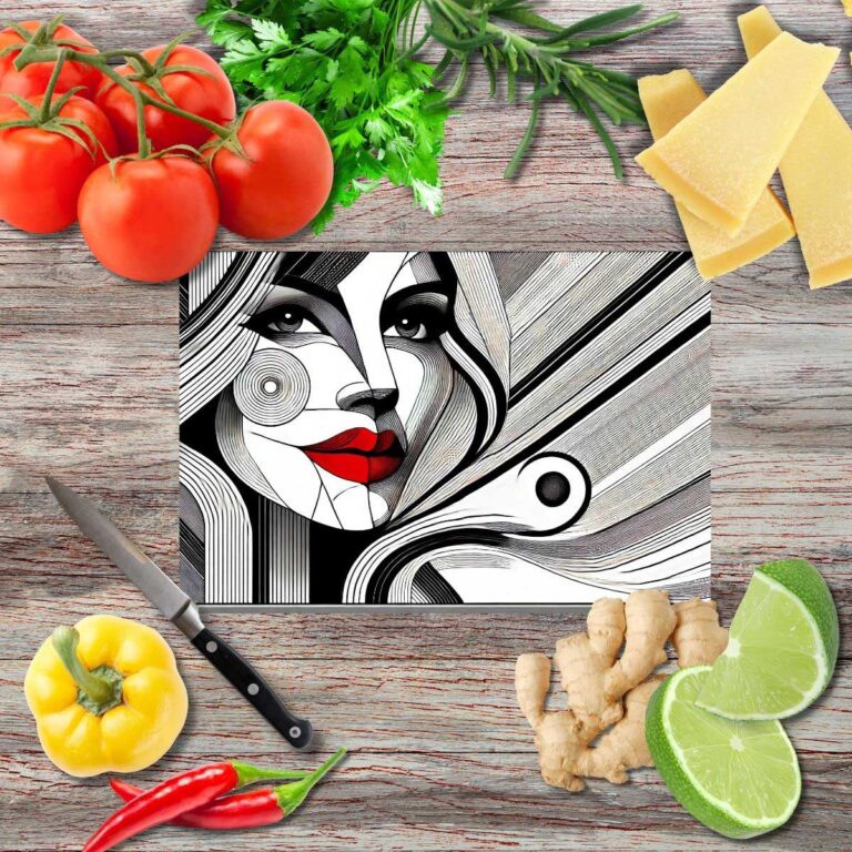 Zerbrechliche Weibliche Unendlichkeit I Schneidebrett aus Glas