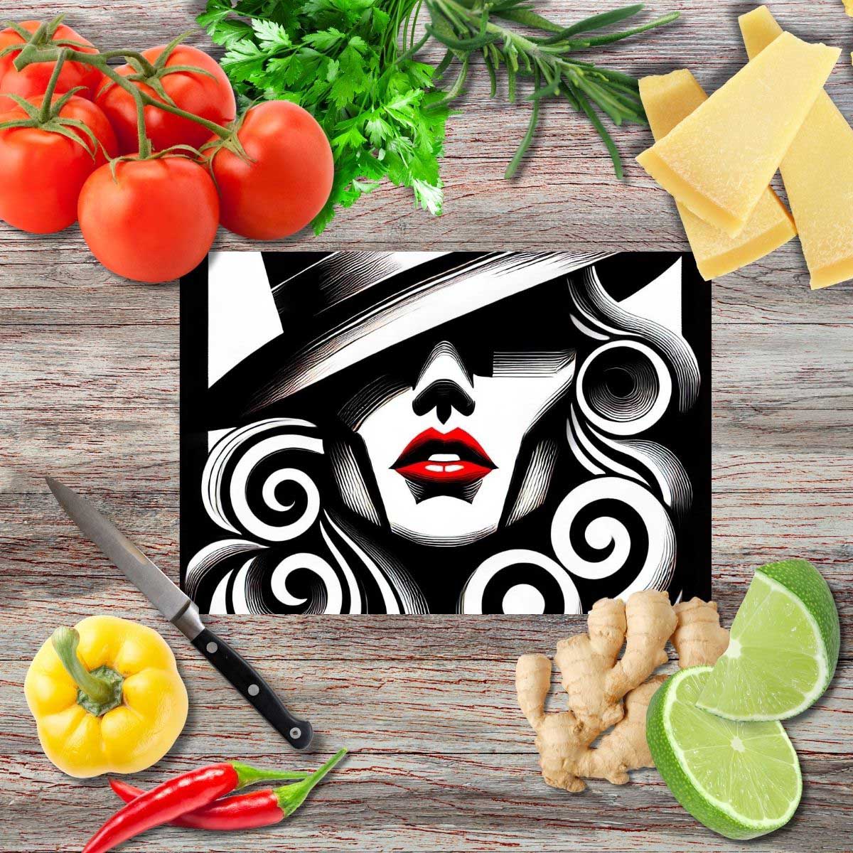 Mystische Weiblichkeit Schneidebrett aus Glas