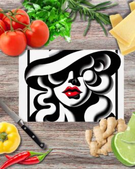 Die sanften Kurven der Weiblichkeit Schneidebrett aus Glas