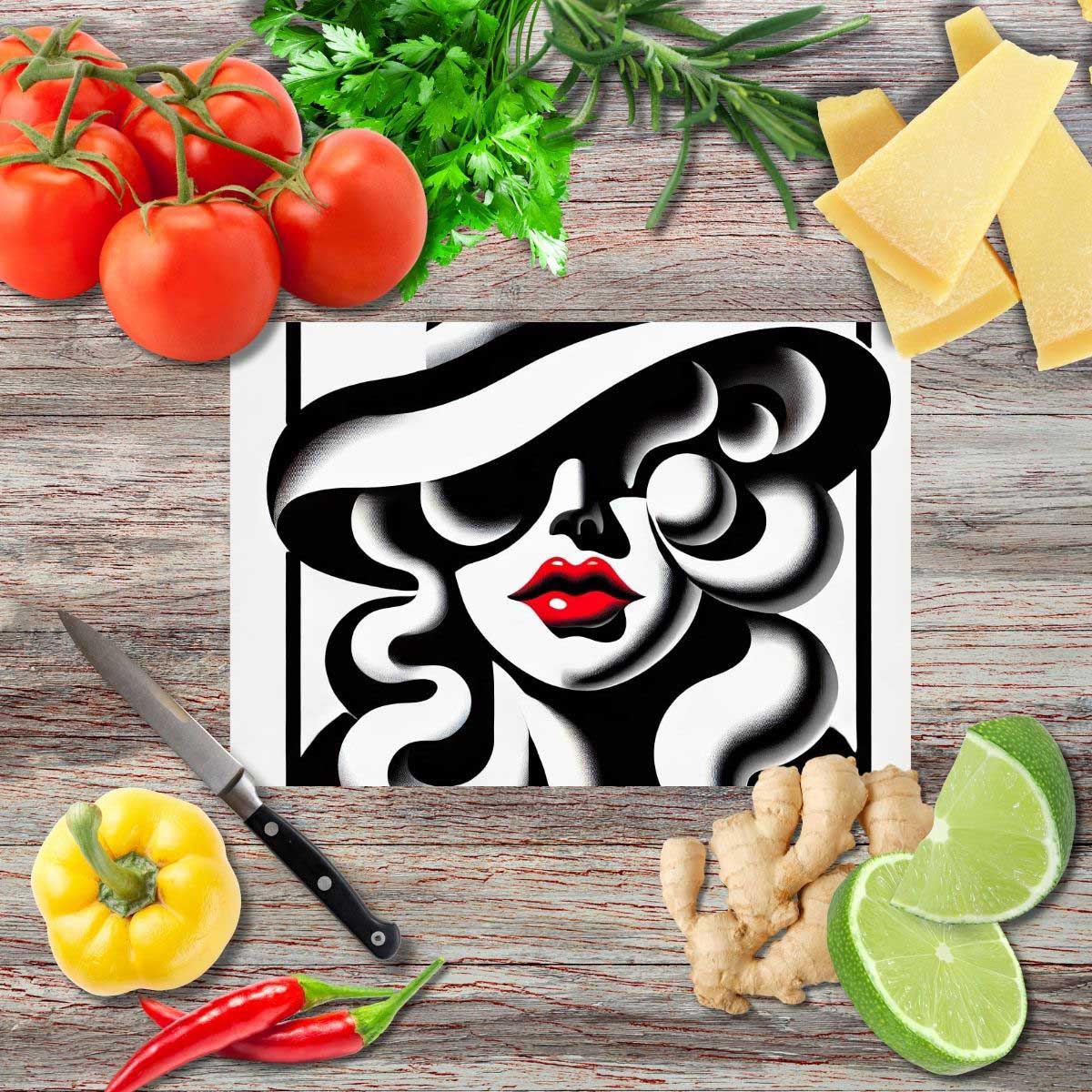 Die sanften Kurven der Weiblichkeit Schneidebrett aus Glas