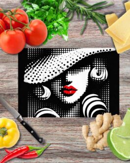 Die Weiblichkeit in Punkten Schneidebrett aus Glas