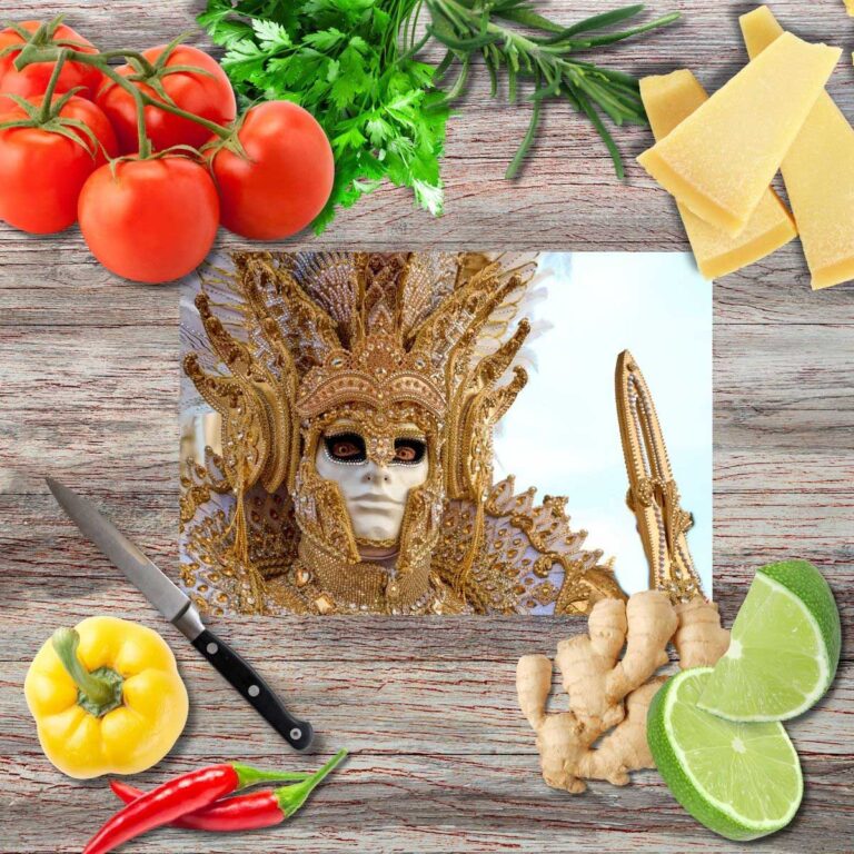 Wunder der Venezianischen Masken 10a Schneidebrett aus Glas