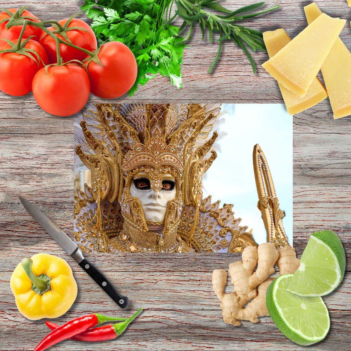 Wunder der Venezianischen Masken 10a Schneidebrett aus Glas