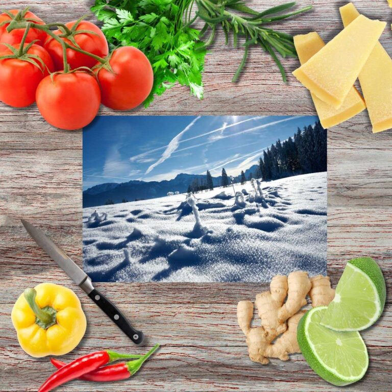 Winterleuchten Schneidebrett aus Glas