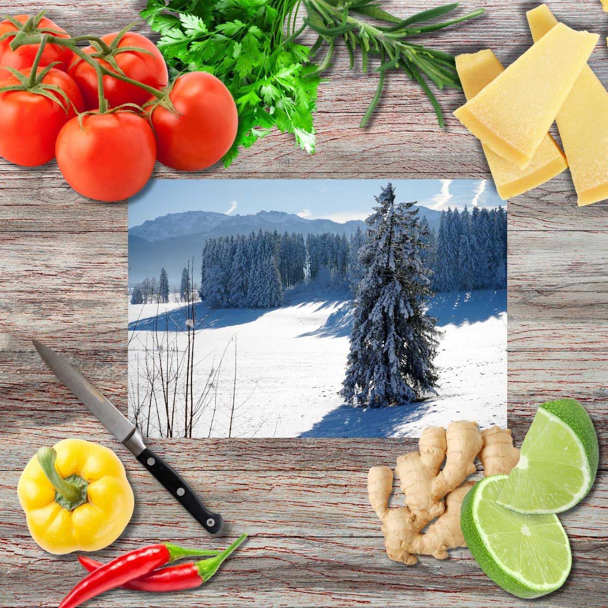 Schneebehüteter Riese Schneidebrett aus Glas