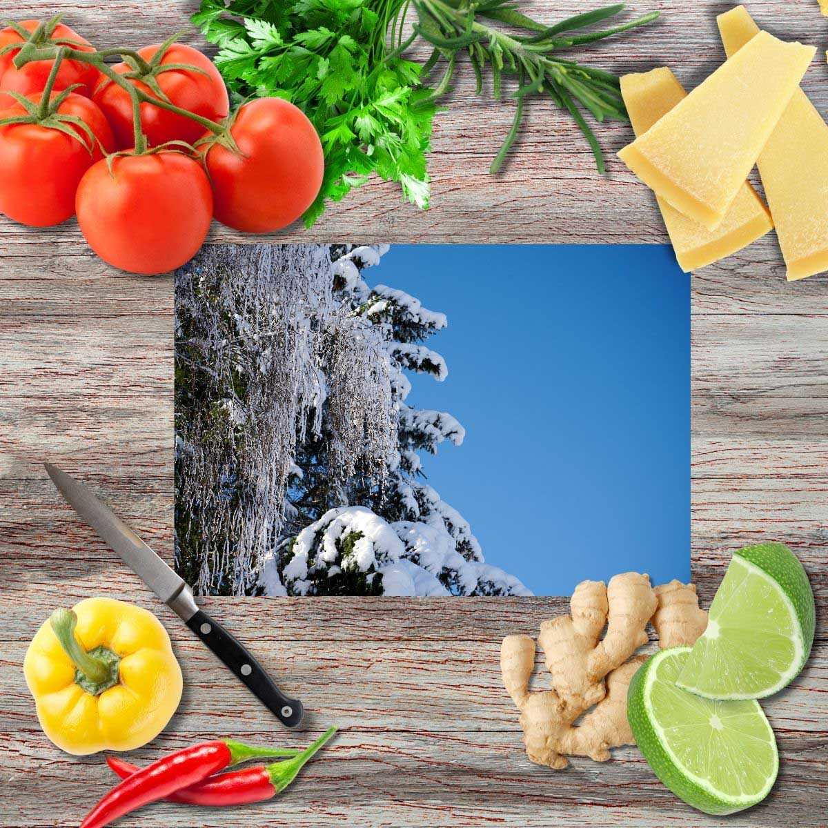 Winterliche Kontraste Schneidebrett aus Glas