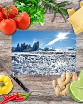 Gefrorene Tropfen Schneidebrett aus Glas