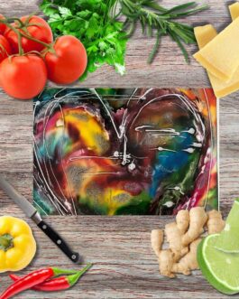 Herzrhythmus Schneidebrett aus Glas