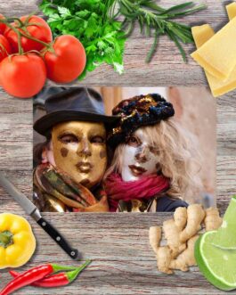 Venice Carnival Schneidebrett aus Glas