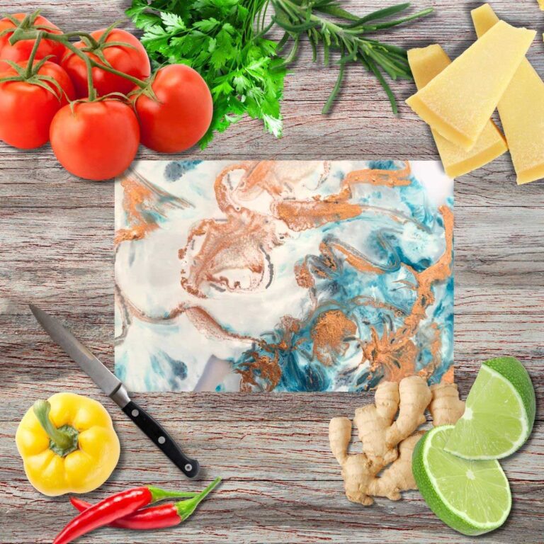 Ewiger Tanz der Abstrakten Rosen Schneidebrett aus Glas