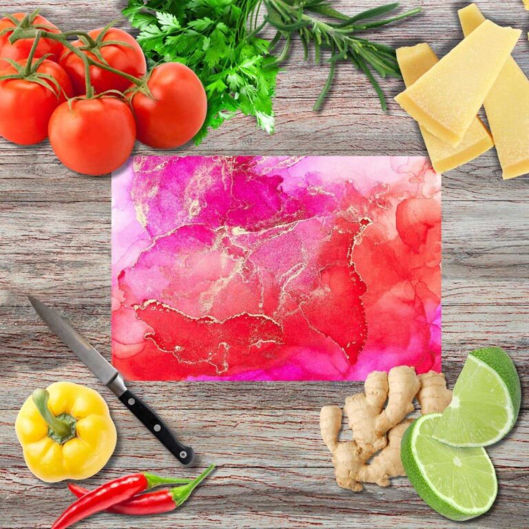 Strahlendes Morgenrot Schneidebrett aus Glas