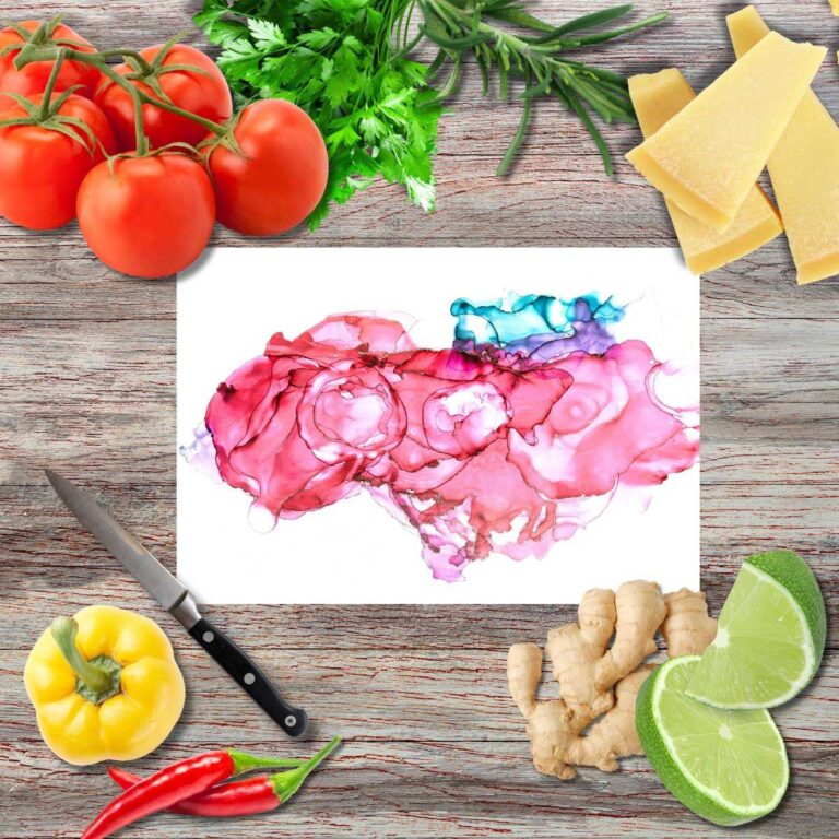 Kraftflut Schneidebrett aus Glas