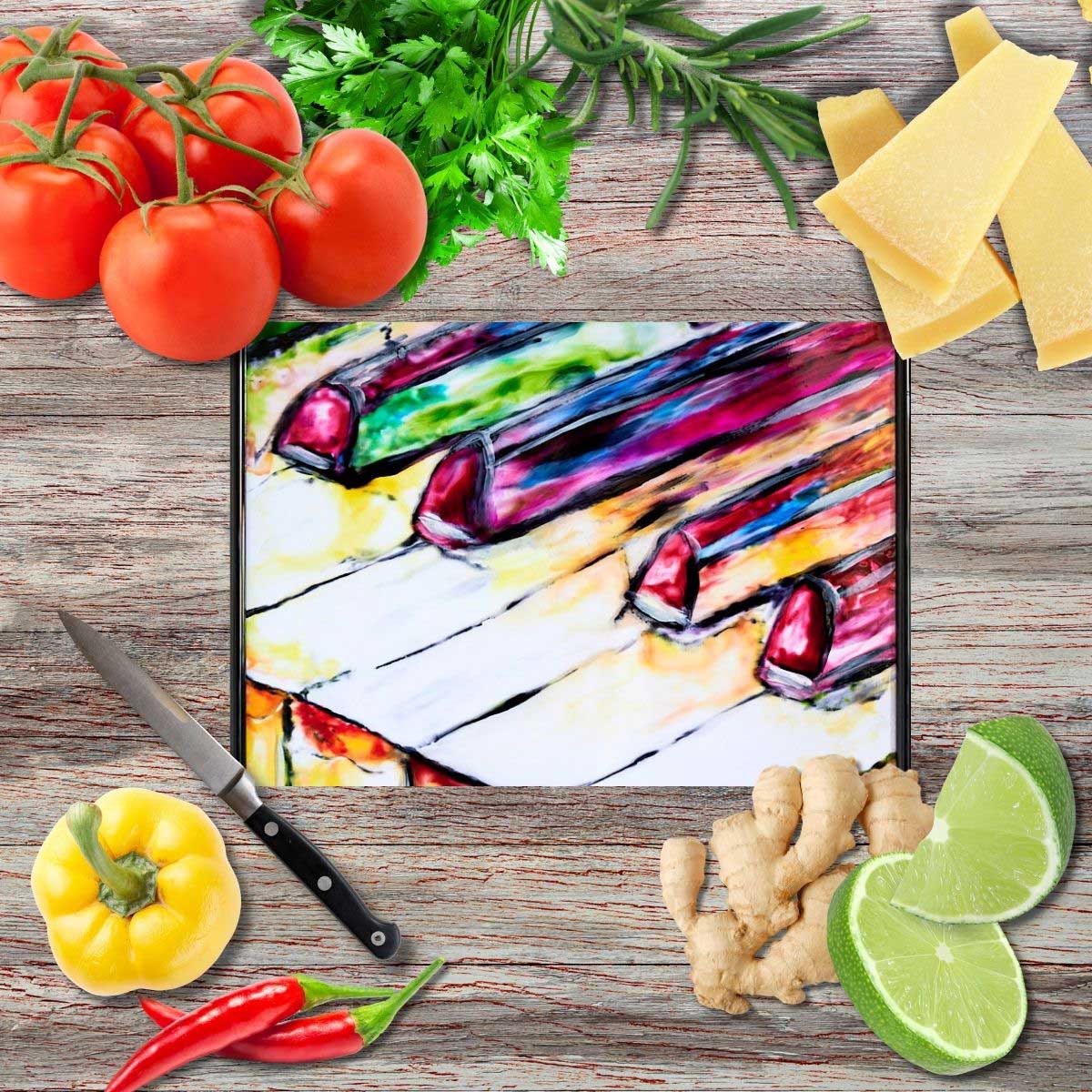 Klaviertasten Schneidebrett aus Glas