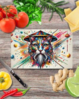Weise Katze des Ostens Schneidebrett aus Glas