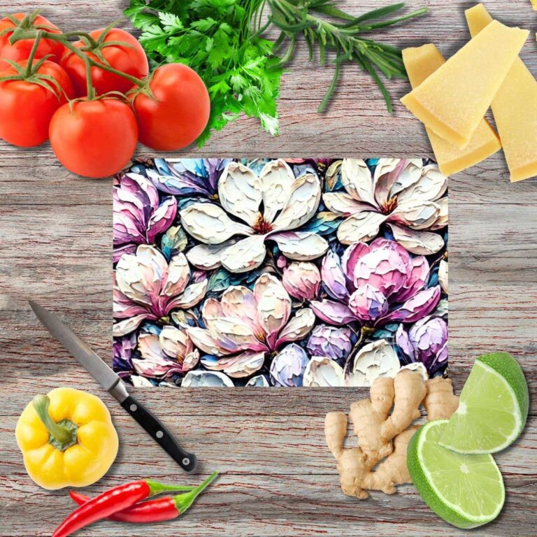 Blütenessenz 5 Schneidebrett aus Glas