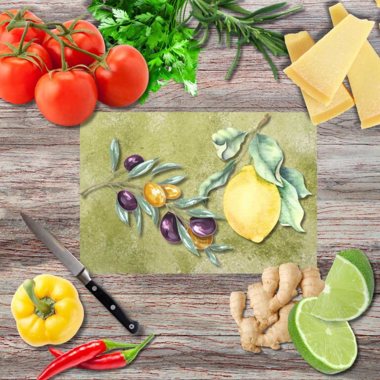 Mediterraner Atem 2 Schneidebrett aus Glas