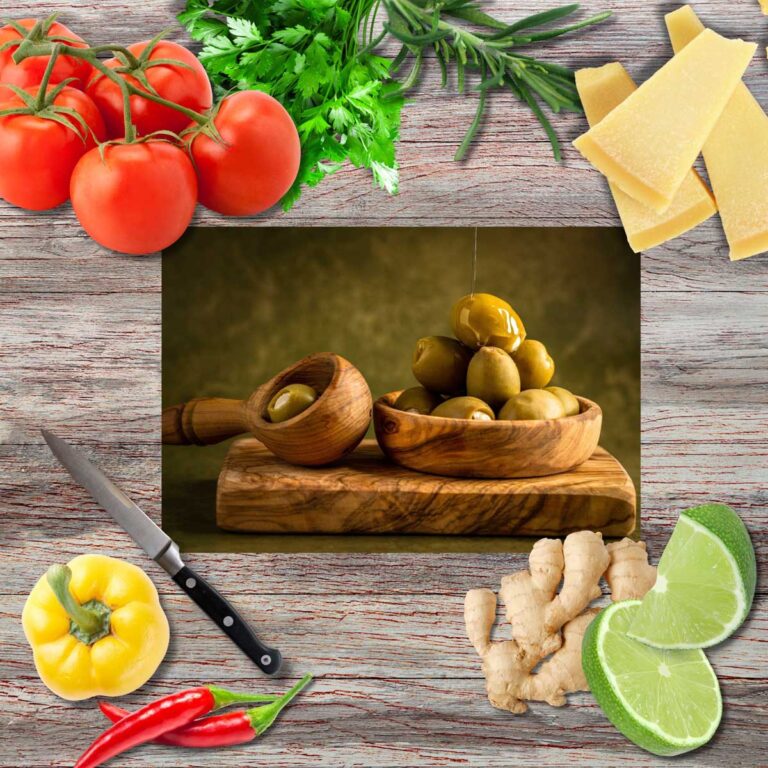 Mediterraner Atem 3 Schneidebrett aus Glas