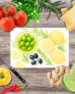 Mediterraner Atem 5 Schneidebrett aus Glas