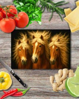 Die Pferde 4 Schneidebrett aus Glas