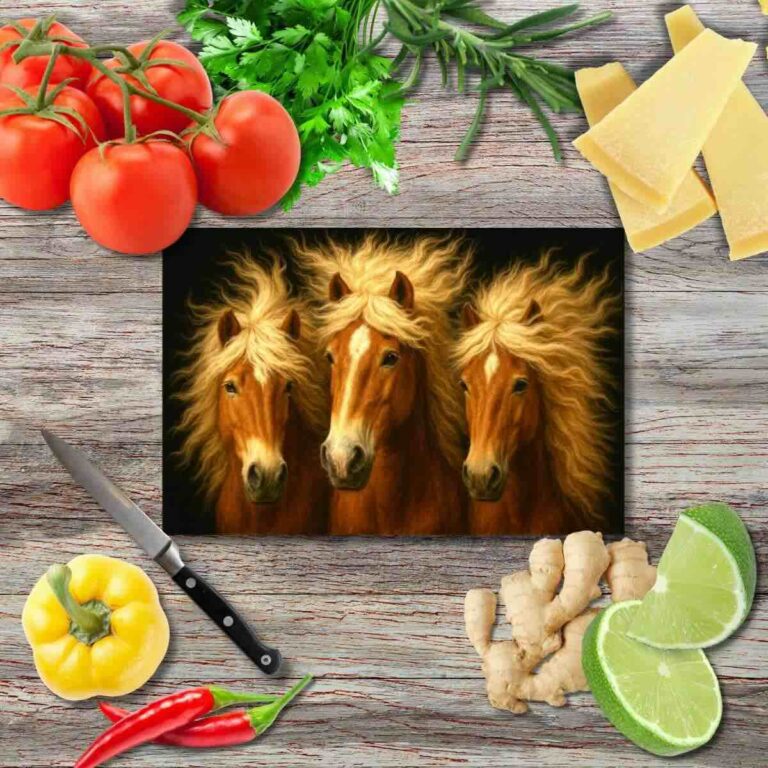 Die Pferde 4 Schneidebrett aus Glas