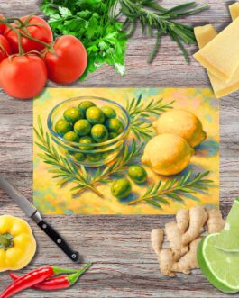 Mediterraner Atem 8 Schneidebrett aus Glas