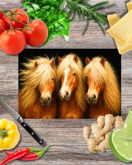 Die Pferde 1 Schneidebrett aus Glas