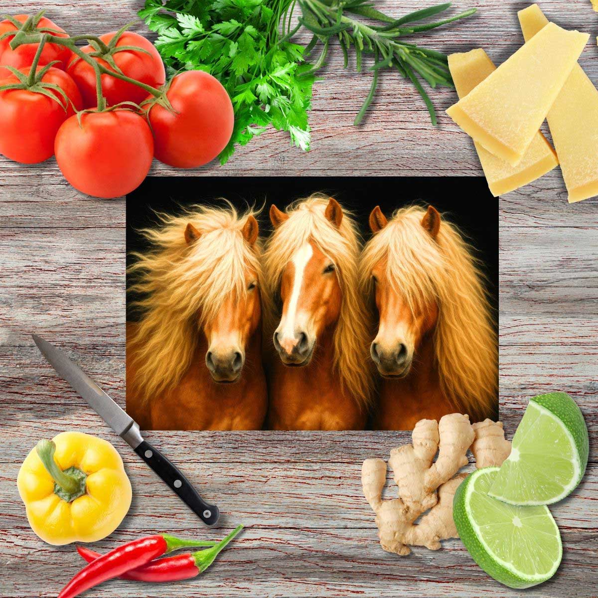 Die Pferde 1 Schneidebrett aus Glas