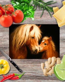 Die Pferde 2 Schneidebrett aus Glas