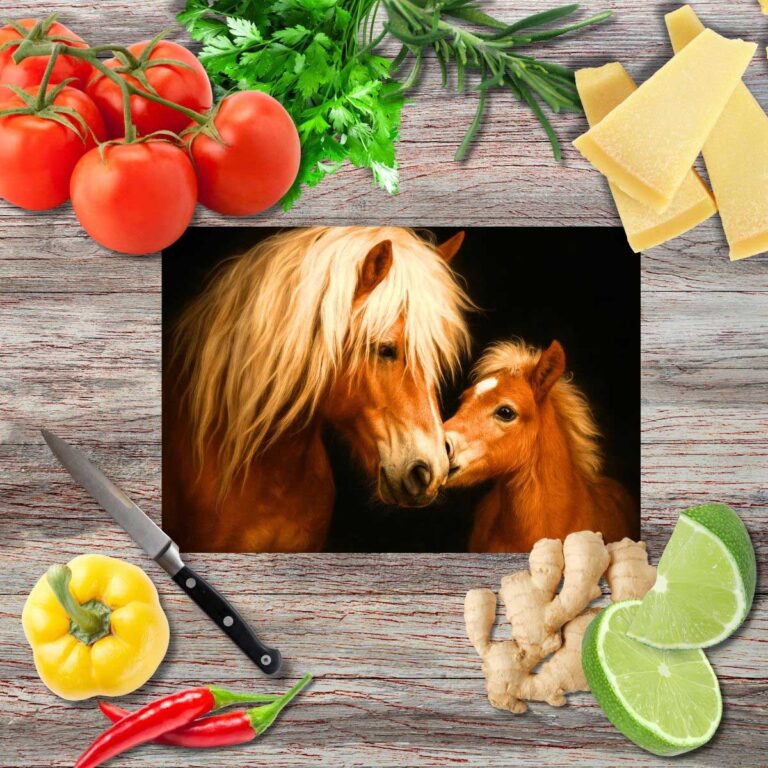 Die Pferde 2 Schneidebrett aus Glas