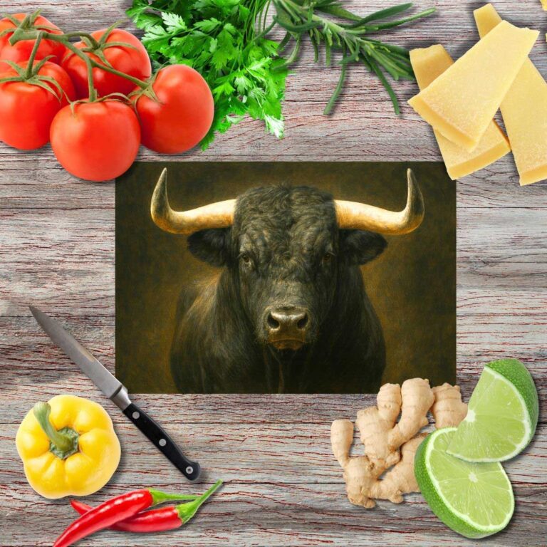 Stier Schneidebrett aus Glas