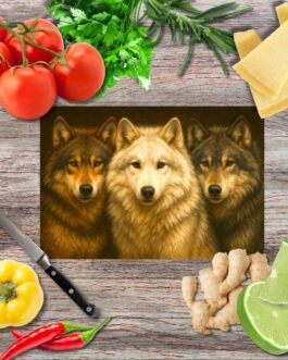 die Wölfe 1 Schneidebrett aus Glas