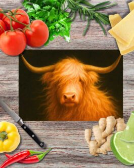 das Hochlandrind 1 Schneidebrett aus Glas