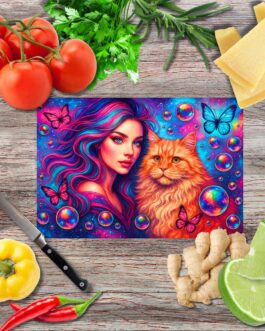 Regenbogenverbindung 4 Schneidebrett aus Glas