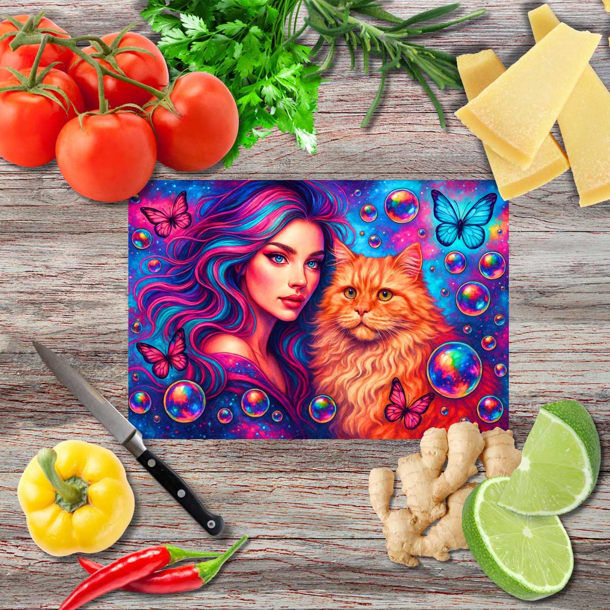 Regenbogenverbindung 4 Schneidebrett aus Glas