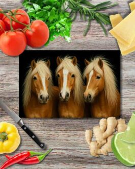 Die Pferde 5 Schneidebrett aus Glas